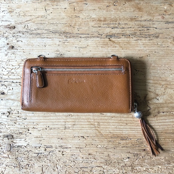 RARE Brighton Ferrara Medallion Zip Around Luggage Leather Crossbody Wallet Bag - Picture 11 of 17